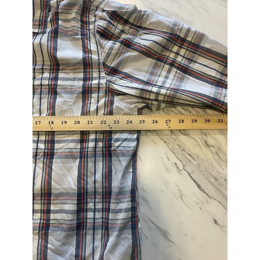 North Face Shirt Mens XXL Blue Plaid Long Sleeve Button-Down